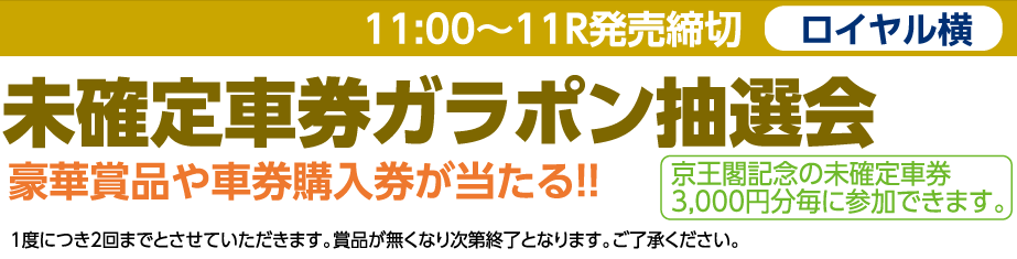 未確定車券ガラポン抽選会