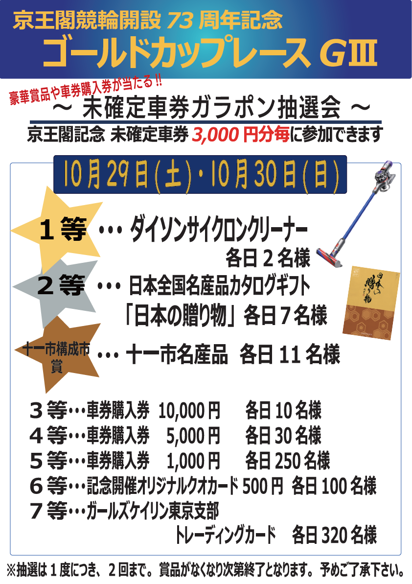 10月29日・30日ガラポン賞品